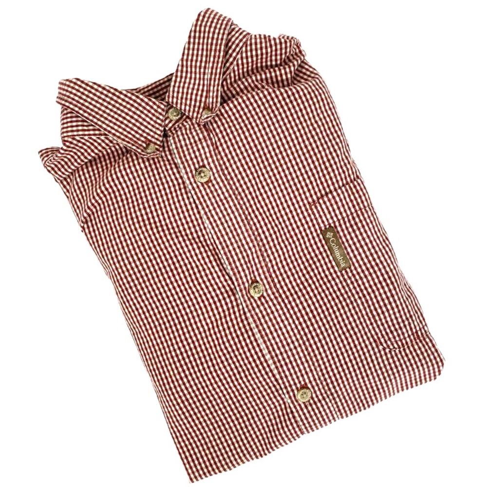 Columbia Vapor Ridge III Shirt Long Sleeve Red Jasper Gingham Mens Sz XL